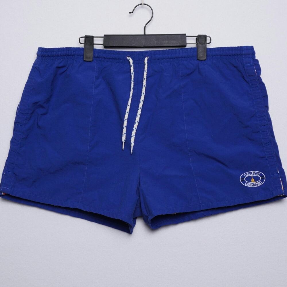 Vtg Nautica Competition Blue Swim Trunks XL